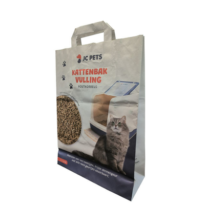 sacs en papier de 25kg Multiwall avec la corde de coton/corde de pp/poignée de papier tordue