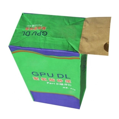 20 kg Sac de papier Kraft à vanne Emballage Structure personnalisée Forme Taille Résistant à l'eau