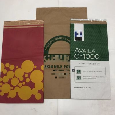 Sacs en papier imprimés sur mesure à plusieurs parois Sacs Kraft avec PE intégré