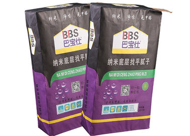 Emballage adhésif de Multiwall Papier d'emballage de 2/3 pli de tuile inférieure carrée des sacs en papier 20kg 25kg