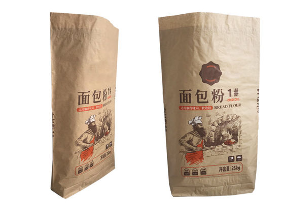 sac de papier de empaquetage de catégorie comestible de protection d'humidité de sacs en papier de 25kg Multiwall Papier d'emballage