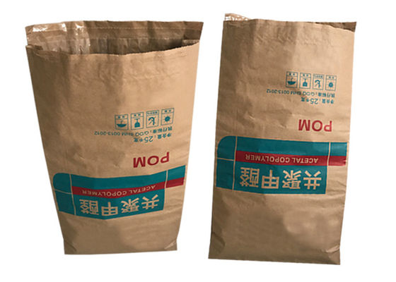Blanc inférieur ou Brown de pincement du sac de papier de farine d'emballage de catégorie comestible 10kg 15kg 20kg