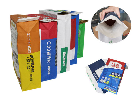 les sacs en papier de 20kg 25kg Multiwall Papier d'emballage saupoudrent l'emballage de fécule de pommes de terre