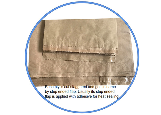 De catégorie comestible de barbecue de charbon de bois de sacs sacs à papier de Multiwall de stabilité de glissement non bons