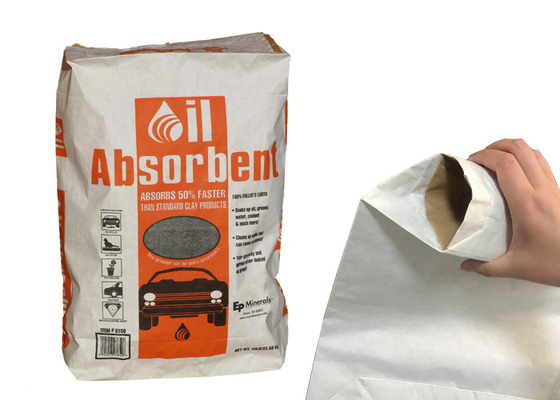 Sacs en papier collés chimiques absorbants 15kg 20kg de Multiwall de valve de flaque liquide