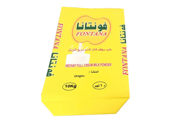 Lait en poudre empaquetant le papier peint multi de 20kg 25kg met en sac 3 couches pe rayé