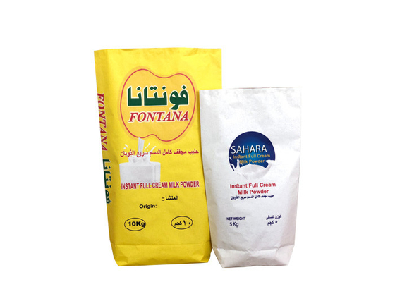 Les sacs multi de papier peint de catégorie comestible de lait en poudre acceptent la taille faite sur commande 20kg 25kg