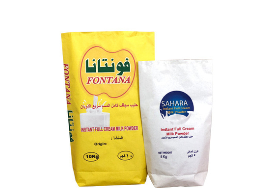 le pe de 20kg 25kg 3 a rayé le sac de papier de Multiwall pour l'emballage de lait en poudre