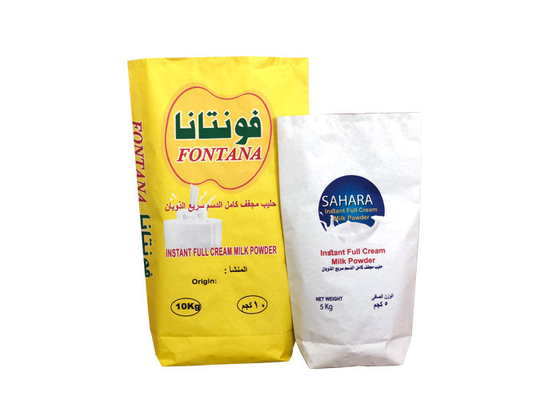 Lait en poudre empaquetant le papier peint multi de 20kg 25kg met en sac 3 couches pe rayé