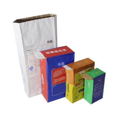 Sacs en papier multicouches de valve collés par coutume pour le ciment 3 plis