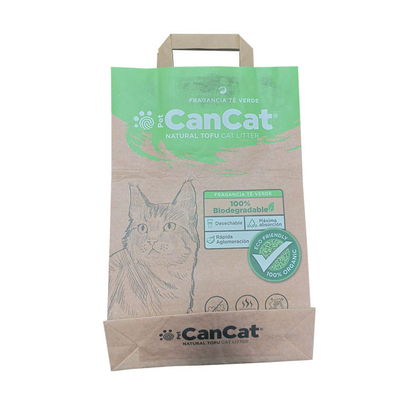 La coutume ISO9001 a imprimé les sacs en papier biodégradables pour Cat Litter Packaging