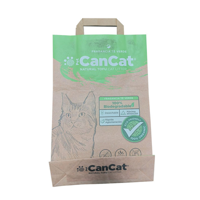 Sacs en papier biodégradables de Papier d'emballage pour Cat Litter Packaging Custom Print