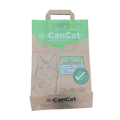 sacs en papier de 5kg 10kg Papier d'emballage pour la taille de Cat Little Animal Food Customized