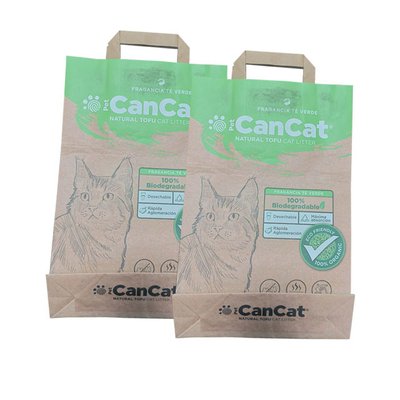6L 10L a soudé à chaud le tofu vide Cat Litter Bag Custom Printed de poignée latérale de gousset