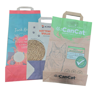 6L 10L a soudé à chaud le tofu vide Cat Litter Bag Custom Printed de poignée latérale de gousset