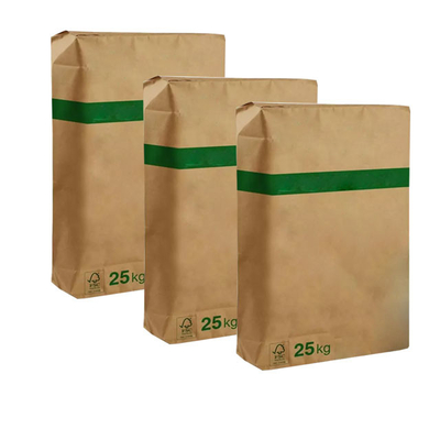 résistant d'humidité inférieur de bloc carré de sacs en papier de valve de 20kg Multiwall