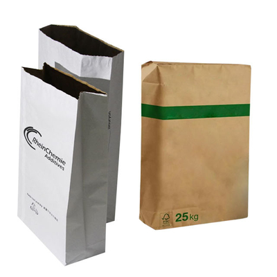 La catégorie comestible 3layer a collé les sacs en papier 25kg Flexo de Multiwall de valve imprimé