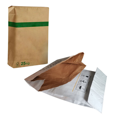 La catégorie comestible 3layer a collé les sacs en papier 25kg Flexo de Multiwall de valve imprimé