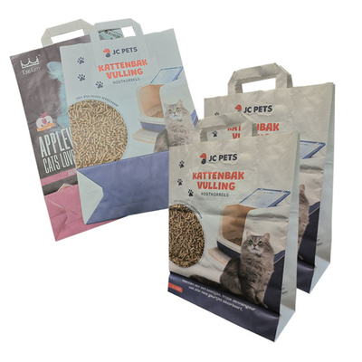 sacs en papier latéraux du gousset 10Liter soudant à chaud pour des ordures d'animal familier étanches à l'humidité