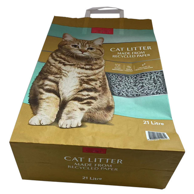 l'emballage de papier de 6L 10L 12L emballage met en sac Cat Litter Bags de papier faite sur commande