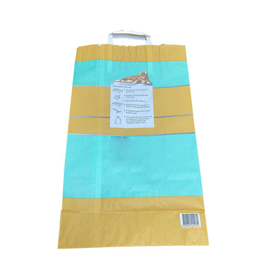 l'emballage de papier de 6L 10L 12L emballage met en sac Cat Litter Bags de papier faite sur commande