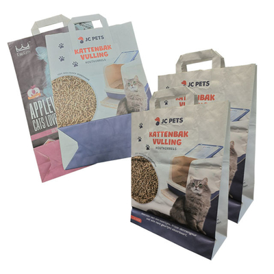 5Litres écologique 15Ibs Cat Litter Stand Up Pouches Cat Litter Sand Packing Bag avec la poignée