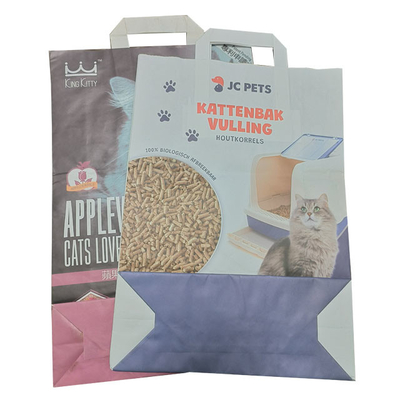 Graissez couche de Cat Litter Biodegradable Kraft Bag de charbon de bois de papier la double avec la poignée
