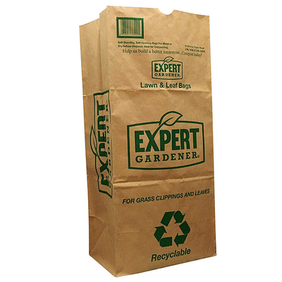 Les détritus végétaux vigoureux de papier de 30 gallons mettent en sac les sacs résistants de pelouse ambiant