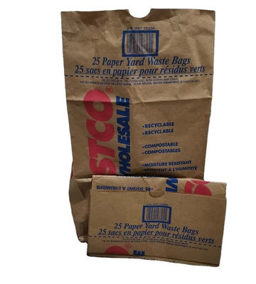 Sacs en papier imperméables de pelouse de logo fait sur commande pour des feuilles avec acceptent la doublure faite sur commande