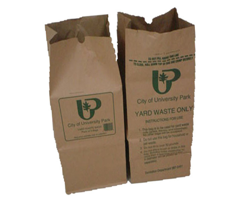 La coutume de papier dégradable de sacs de feuille et de pelouse a imprimé l'impression faite sur commande de forme