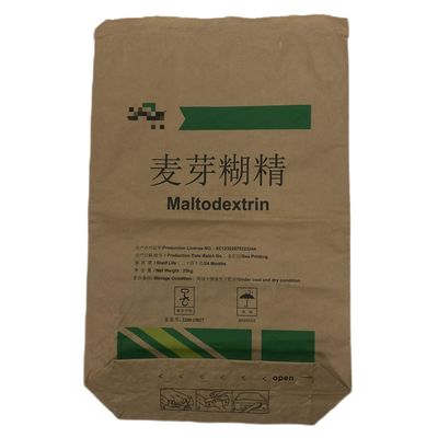 Sacs en papier industriel multi-murs à fond plat pour la maltodextrine avec logo personnalisé