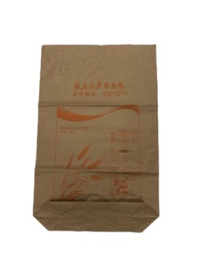 Sacs en papier à parois multiples carrés pour la farine avec logo personnalisé