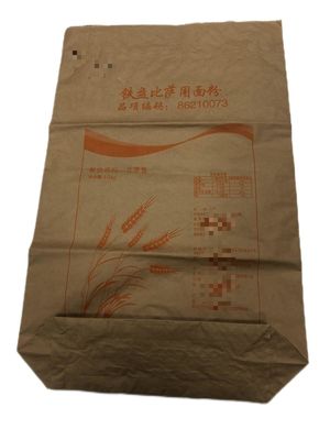 Sacs en papier à parois multiples carrés pour la farine avec logo personnalisé