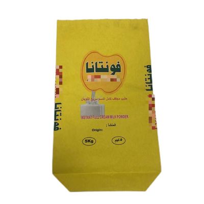 Forme personnalisée de sacs en papier à fond de pince industriel pour la poudre de lait jusqu'à 7 couleurs d'impression