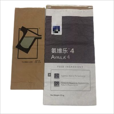 Sacs de papier kraft industriel en blanc ou marron pour les poudres et les granulés d'emballage