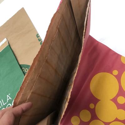 Sacs en papier imprimés sur mesure à plusieurs parois Sacs Kraft avec PE intégré