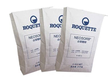 La catégorie comestible a collé les sacs en papier blancs de fond plat de Brown d'emballage hygiénique de sacs de valve