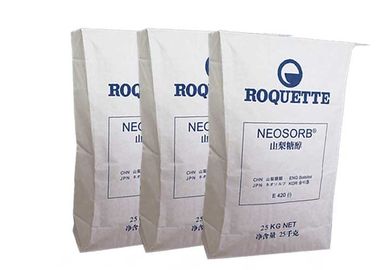 La catégorie comestible a collé les sacs en papier blancs de fond plat de Brown d'emballage hygiénique de sacs de valve