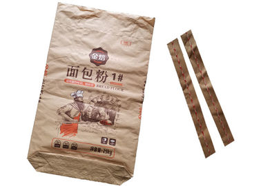 Les sacs en papier résistants inférieurs carrés cousus ouvrent favorable à l'environnement recyclable de bouche