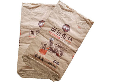 Le papier de papier inférieur cousu de Multiwall de farine de sucre de sac piqué par double renvoie imperméable
