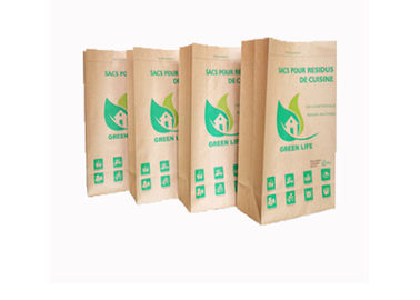 Sacs en papier inférieurs carrés de Multiwall 2 manient habilement/3 plis étanche à l'humidité écologique recyclable