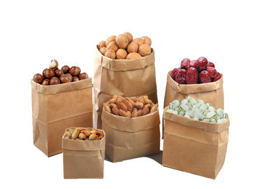 Copie sensible de Flexo adaptée aux besoins du client par sacs plats de catégorie comestible de taille de soudure à chaud de Brown Papier d'emballage