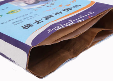 Les sacs en papier 3 de Multiwall Papier d'emballage d'impression de Flexo manient 20kg habilement 40kg Mouldproof étanche à l'humidité