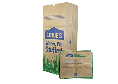 Les sacs en papier multi de papier de Multiwall de couche de Brown ajustent le sac de déchets inférieur de ménage