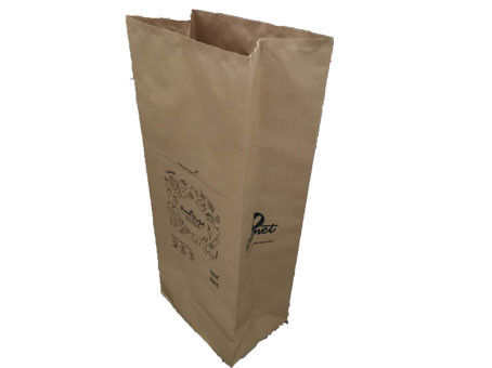 Sac biodégradable de détritus végétaux de papier du pli 25kg de Brown 2