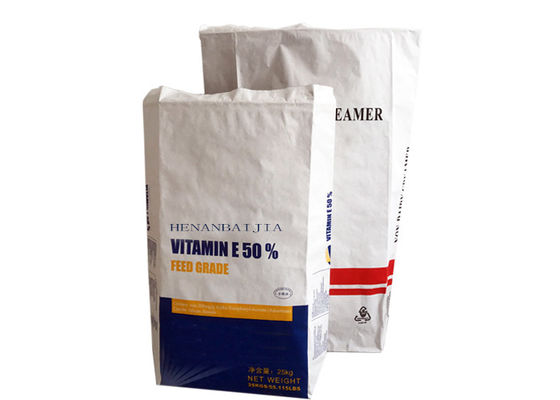 sac blanc de papier de Brown emballage de double couche de 15kg 20kg 25kg pour l'emballage