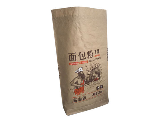 Acceptez le sac fait sur commande de papier de 2ply 3ply Brown emballage pour l'emballage de maïs de farine