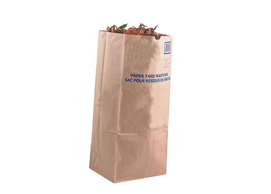 grands sacs en papier de pelouse de 4ply Papier d'emballage pour des sacs de pelouse et d'ordures de papier de détritus végétaux