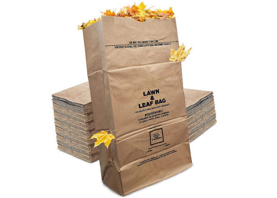 sacs en papier biodégradables de la pelouse 125g/M2 pour les sacs de papier de déchets de pelouse des feuilles CMYK