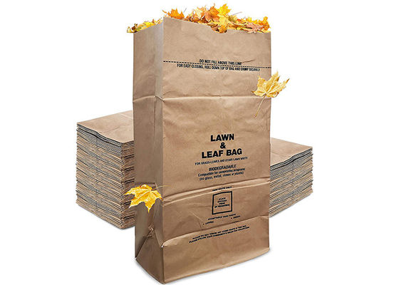 grands sacs en papier de pelouse de 4ply Papier d'emballage pour des sacs de pelouse et d'ordures de papier de détritus végétaux